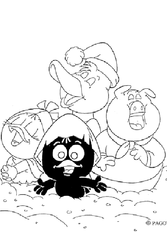 coloriage Calimero et ses amis chantent